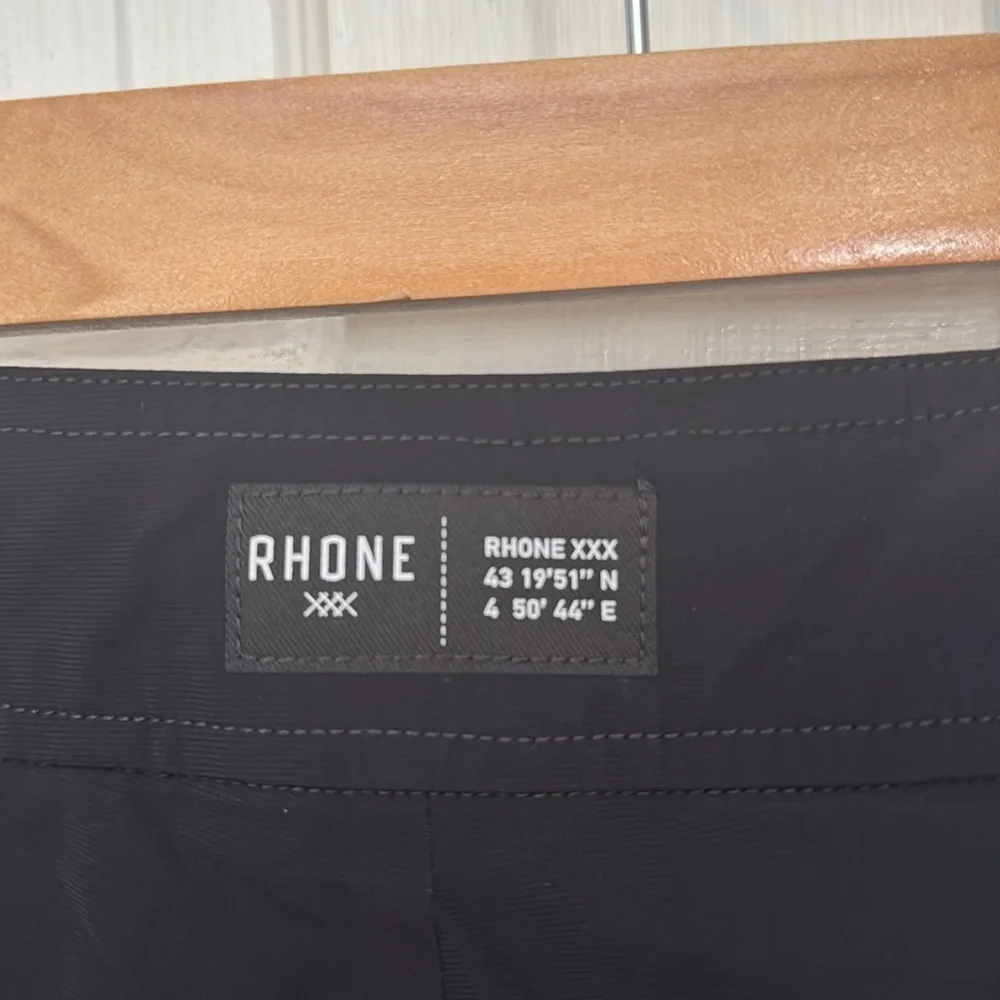Rhone XXX Men's Black Velcro Drawstring Shorts Size 35 RN 141364